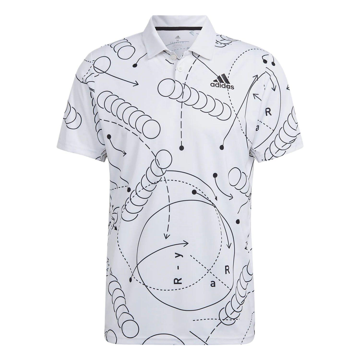 adidas Club Graphic Tennis Polo Shirt White Men s HC8492 XL