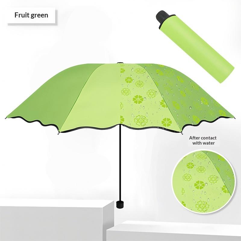 

UV Protection 3-Fold Windproof Folding Travel Automatic Umbrella Rain Sun Umbrella Iron&8K зелёный