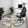1pc Owl Pattern Office Round Area Rug, Indoor Mat Suitable For Office, Under Office Chairs Bedroom Living Room Home Decor, Room Deco