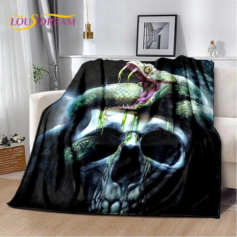 Gothic Horrible Snake Serpent Soft Plush Blanket,Flannel Blanket Throw Blanket for Living Room Bedroom Bed Sofa Picnic Cover Kid