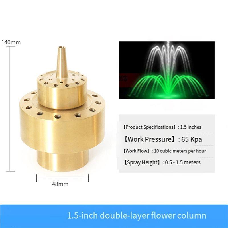 Wasserspeier-Düse Messing Zweischichtig Wasserspeier-Düse 1,5" Säulen-Sprengkopf Für Gartenteich Bringt Schöne Optik