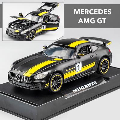 1/32 Scale Benz AMG GTR Sports Car Model Toy Car Die Casting Alloy Car Model Pull Back Vehicles Toys for Toddlers Kids Boys Girls Gift