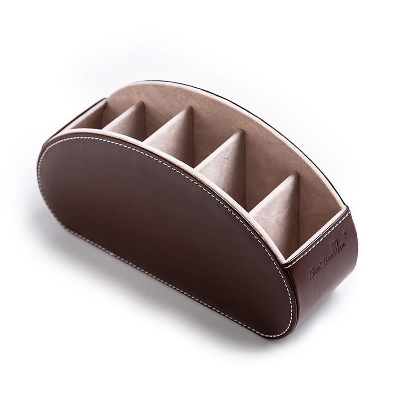 

Хранение Коробка из ПУ кожи Телефон Пульт дистанционного управления Настольный органайзер Держатель Дом Противоскользящий