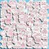 40 Unique HiHi Rabbit Journal Stickers - Cute Pink Girly Handmade Decor for Albums