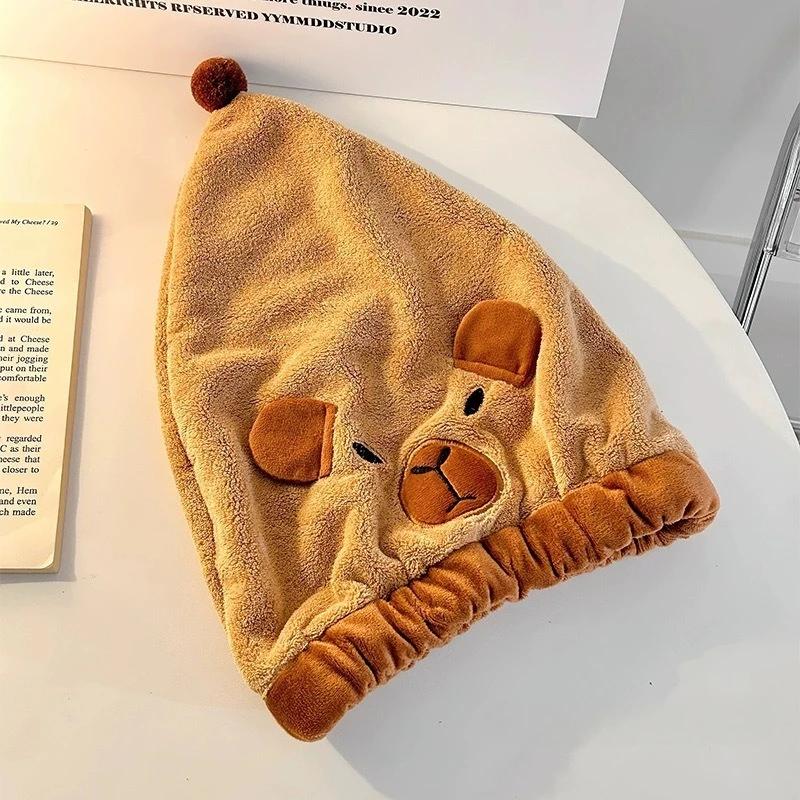 1/3/5PCS Capybara Kawaii Plush Hair Drying Hat Towel Cap Water Guinea Pig Hat Bath Hat Towel Cap Super Absorption Hair Dry Cap
