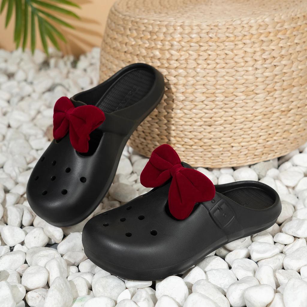 fashion 2024 New Women's Shoes Butterfly-knot Women's Slippers Fashion Closed Toe Beach Slippers Women Summer Light Flat Slippers