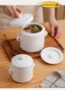 Ceramic Double Lid Stew & Soup Pot with Double Ears for Steaming & Stewed Eggs