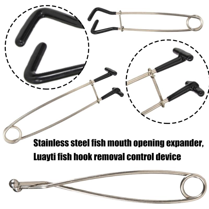 3 Stück Fischmaul-Kiefernschieber Fischhakenentferner Extraktoren Maulöffner Spreizer Süßwasser Salzwasser Angelgerät Werkzeug