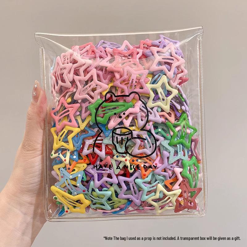 Y2K Dopamine Color Pentagram Small Hair Clip for Women & Kids - Cute Bangs & Side Hair Accessory