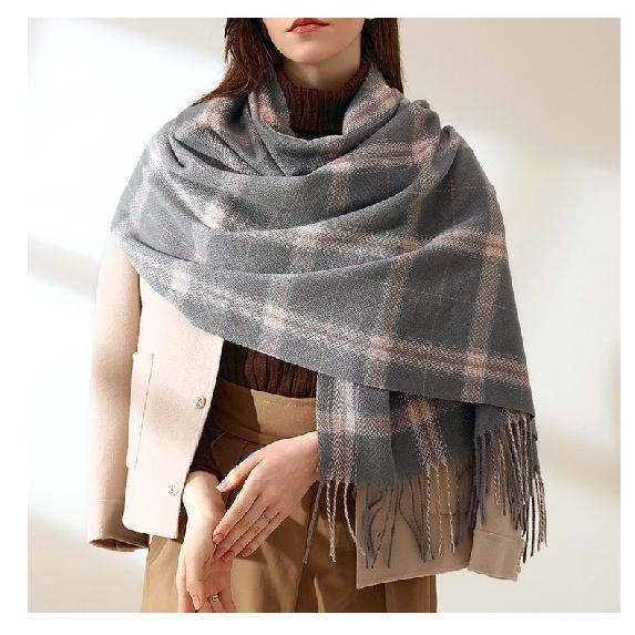Karierte Schals für Damen, Herbst-Winter-Schals, Pashmina-Tücher und Tücher