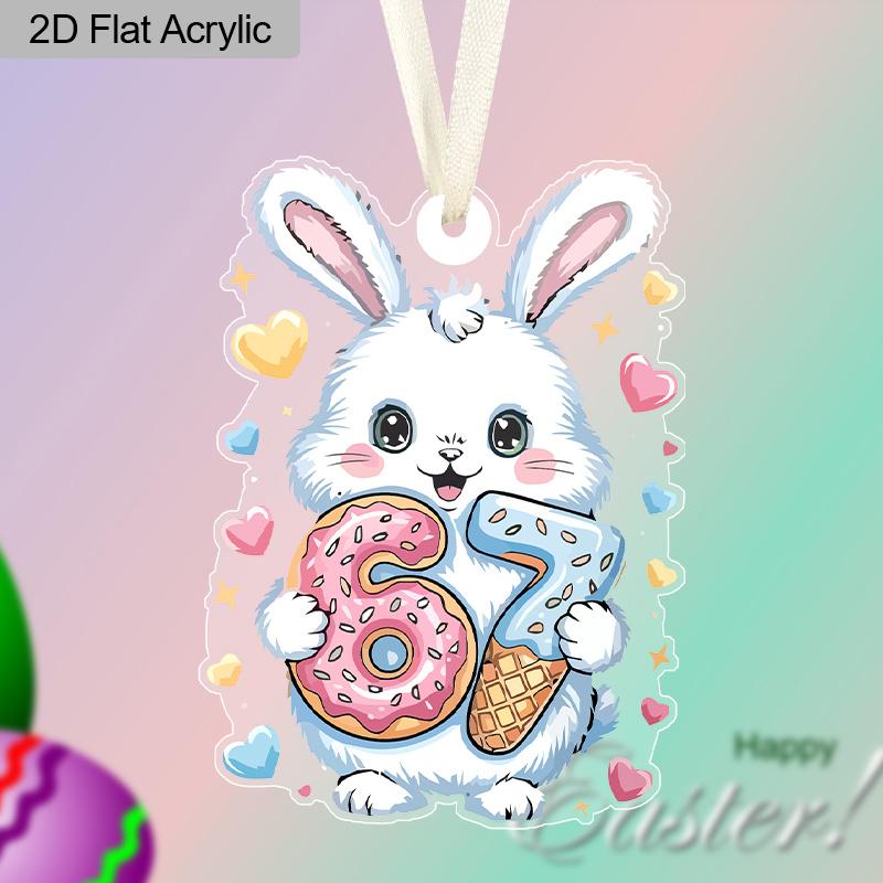 Easter Acrylic Hanging Ornament - Adorable Bunny Pattern, 67 Unique Pendants/Drops/Finials, Ideal Festival Gift for Friends & Family