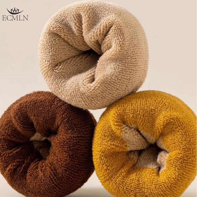 Thickened Socks Autumn and Winter Solid Color Warm Socks Men and Women Mid-tube Socks Warm Terry Socks Long Socks Floor Socks