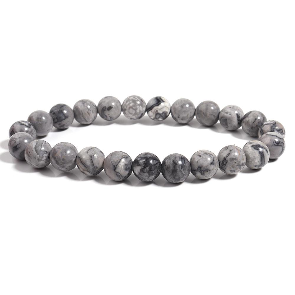 Natural Stone Beaded Bracelet - Map Stone Yoga Energy Single-Loop Jewelry