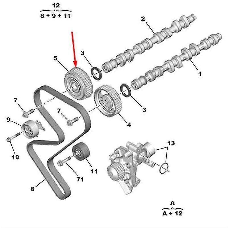 Citroen C5 2.0L Camshaft Timing Gear 0805J4 2004-2008
