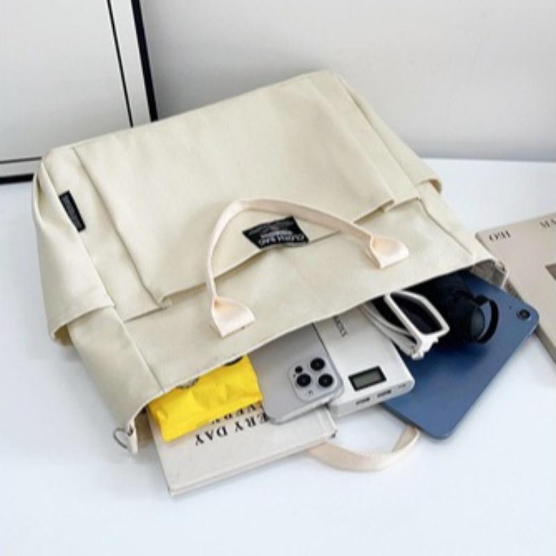 Damen Canvas Tasche Große Kapazität Einfach Student Schultertasche Arbeit Pendeltasche Handtasche Tragbar Umhängetasche Multifunktionale Tragetasche Damen