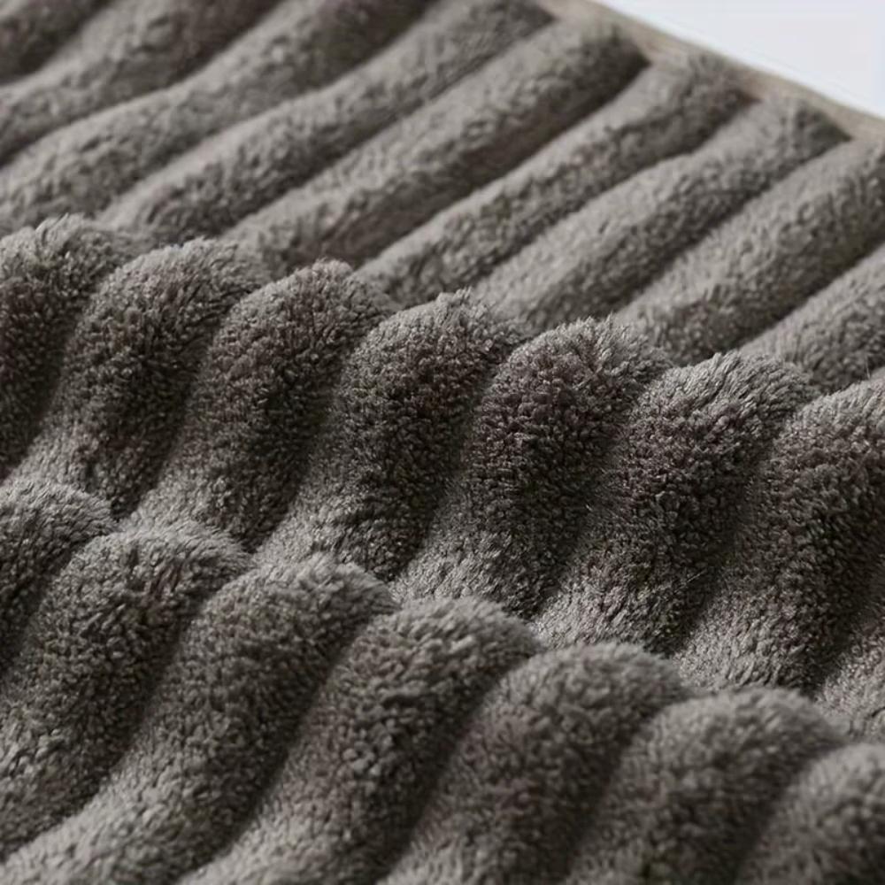 6 Piece Absorbent Coral Fleece Square Hand Towel Quick Drying Stripe Face Towel Soft No Hair Loss Cleaning Cloth Bathroom
