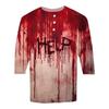 Men's Halloween Print Raglan Dralan Three-quarter Sleeve Casual Top