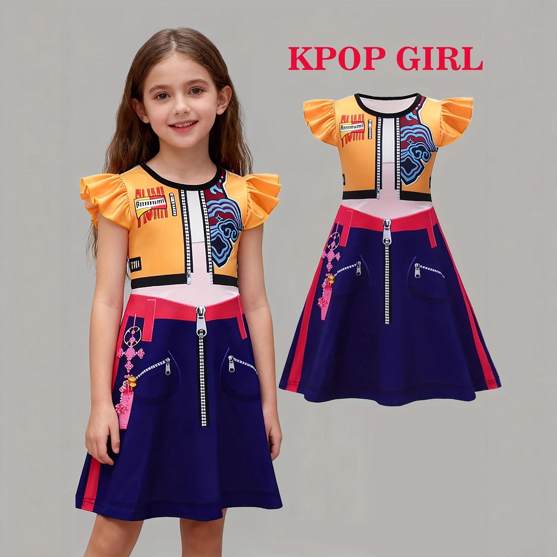 

Fashionable K-POP Hunter Girl Group Cosplay of Rumi Dress for Children Cosplay Dress 3-4Y