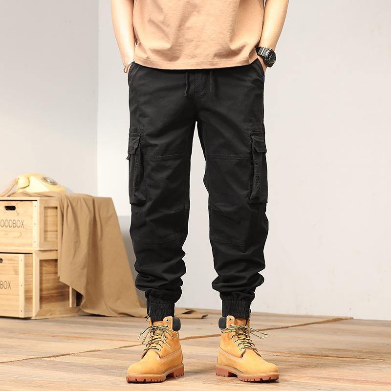 

Новый мужской комбинезон, повседневные свободные ретро брюки, модные брюки, мужские спортивные брюки, передовой стиль 38 чёрный
