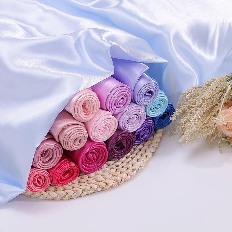 Imitation Silk Satin Fabric for Wedding Dresses and Gift Box Packaging (50x75)