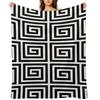 Greek Key Pattern 122 Black and White Throw Blanket Large Blankets For Bed Luxury St Blankets and Throws Blankets