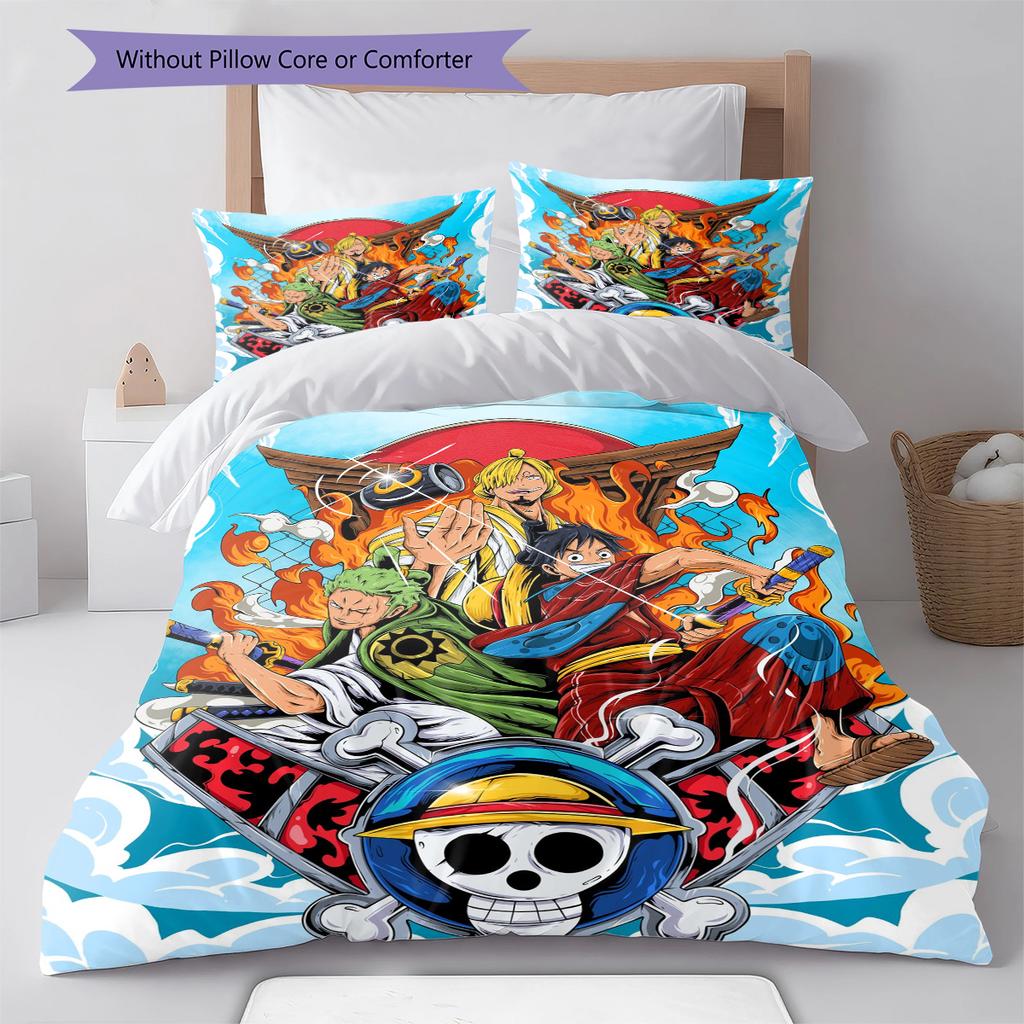 Set Copripiumino Trapuntato con Fantasia Cartone Animato Federa Decorazione per la Casa Regalo di Compleanno (1 * copripiumino + 2 * federa, senza nucleo)