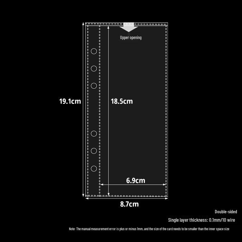 Ultra-Narrow A6 Card Album Inner Page: 1-2 Pocket Vertical PP Insert, 3-Inch Small Card Double-Layer Storage
