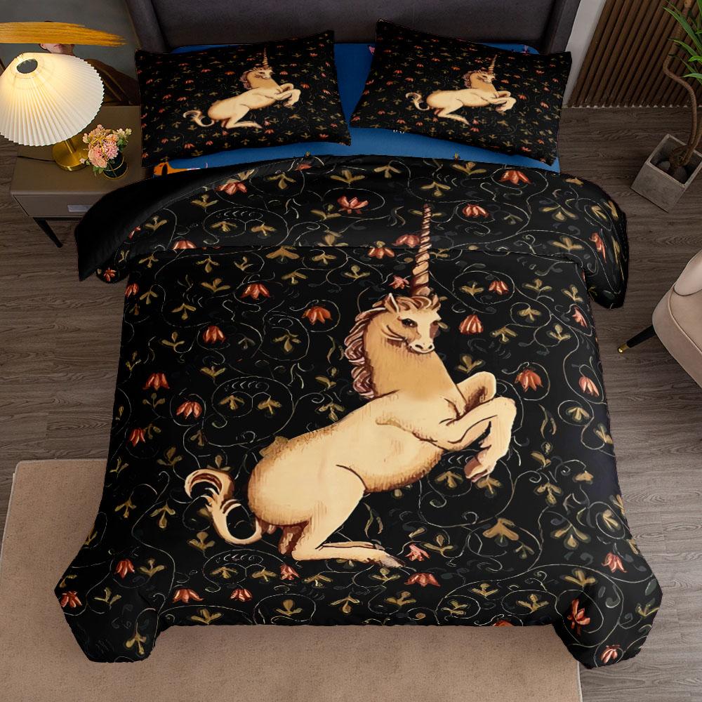 Unicorn in captivity Duvet Cover Set UK Single Double Queen US Twin Full King Size Among Bed Linen Set