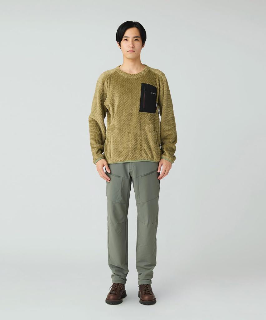 Snow Peak Polartec High Loft Fleece Crew Neck Sweater Knit Cut and Long Sleeve and GREIGE L SPF-JK-25AU908, Sweater, Sew, T-Shirt, Men's Women's,