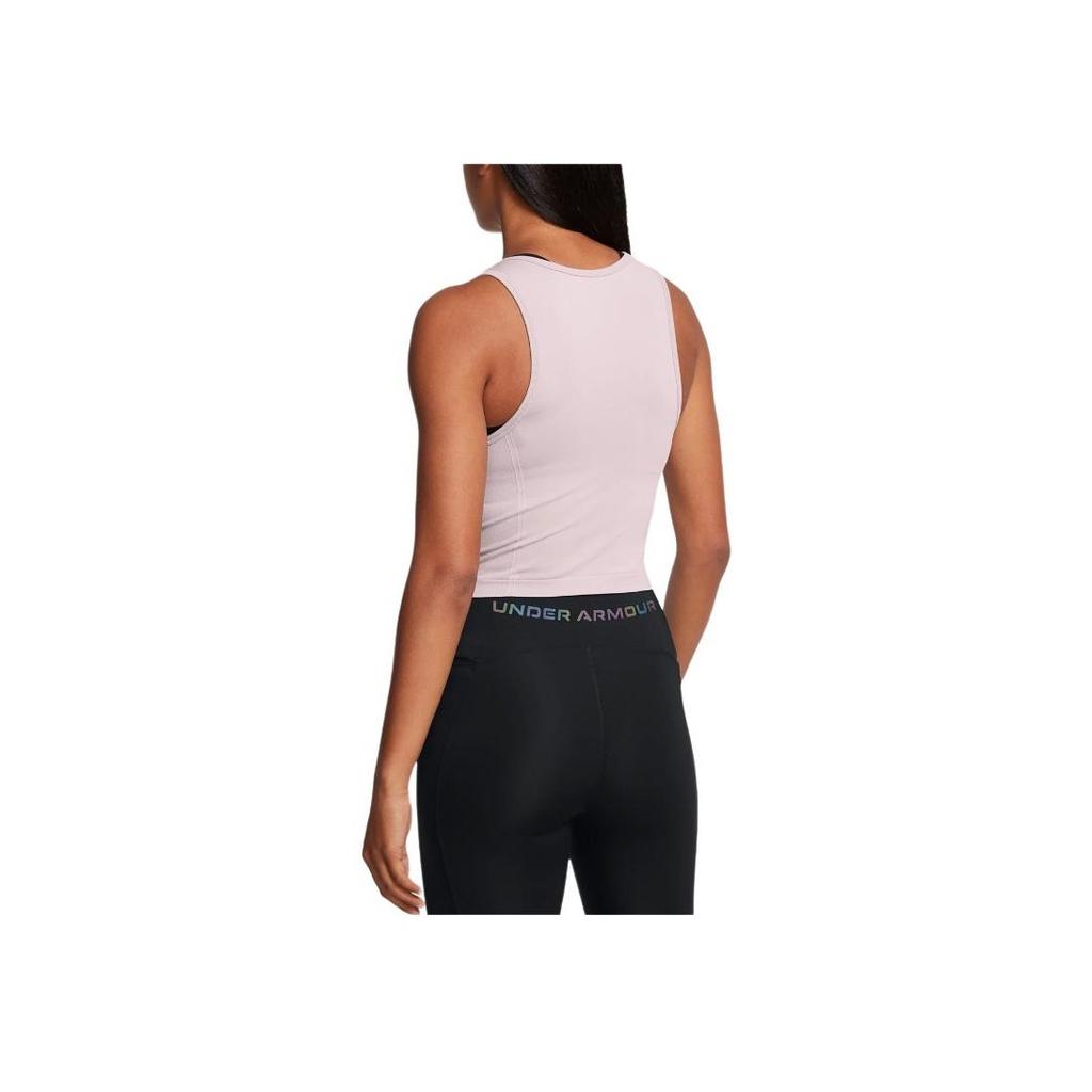 Under Armour Seamless Soft Comfortable Stylish Solid Color Fitted Sports Tank Top Women Tops Fatigue-Gray 1379148-015