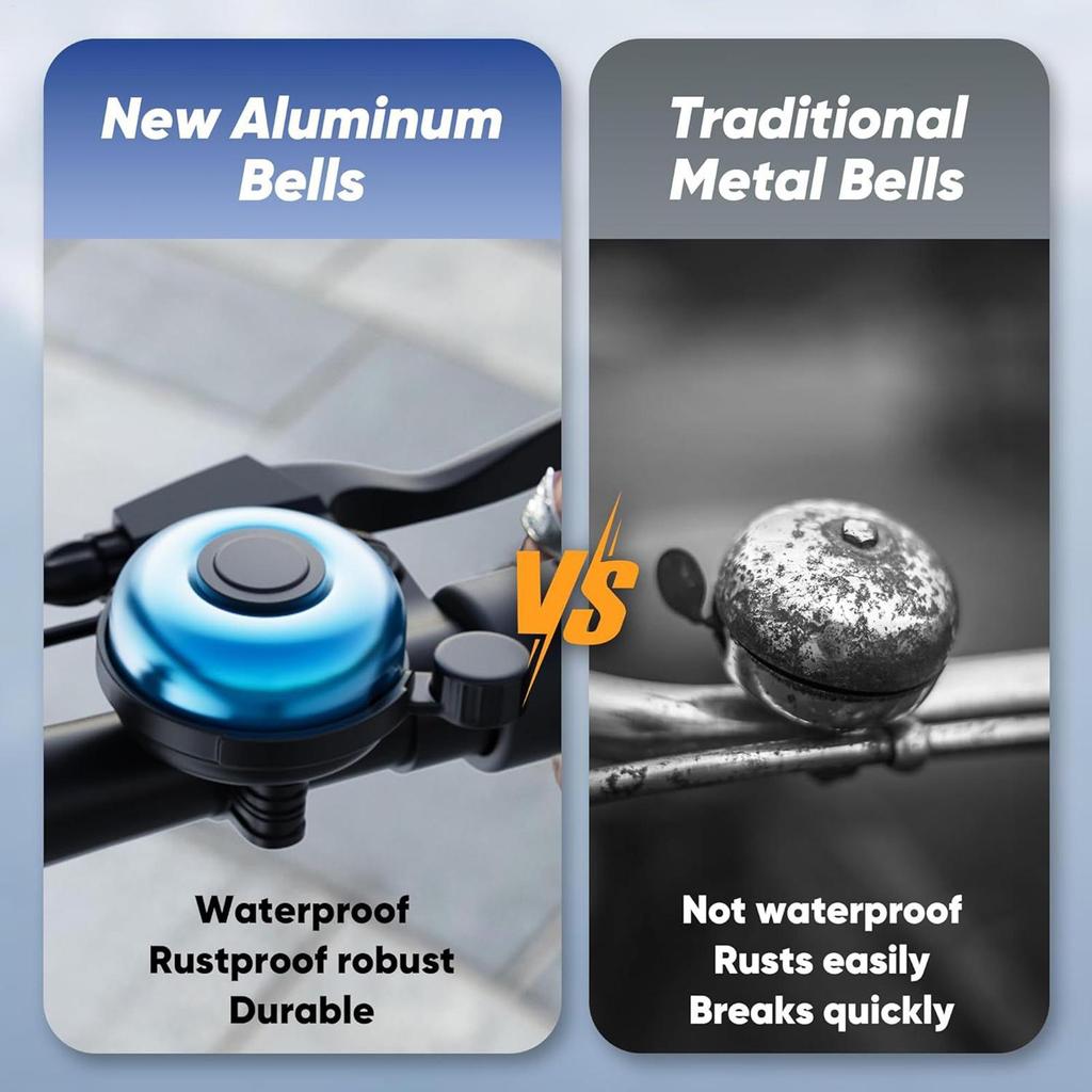 100dB Loud Bicycle Bell, Universal Alloy Cycling Ring Horn for Adults Kids Men Women Bike Handlebar, Outdoor Riding Safety