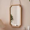 Retro Solid Wood Dressing Mirror Makeup Mirror Wall-mounted Bathroom Toilet Wall-mounted Punch-free Rectangular Bathroom Mirror
