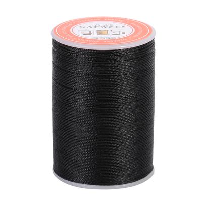 160mRoll 0.45mm Polyester Leather Sewing Round Waxed Thread Cord DIY Handcrafts (Black)