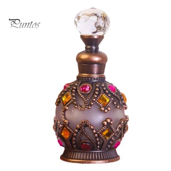 Kompakte Parfümflasche 15ML Vintage Luxus Nachfüllbare Flasche, Ätherisches Öl & Duft Glasspender Dubai Arabischer Stil Leerer Behälter für Reisen
