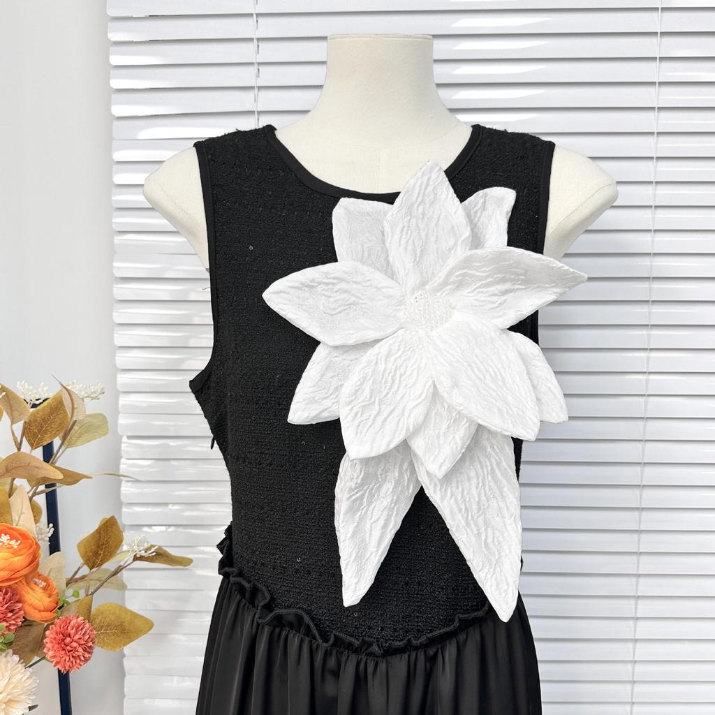 Witte 3D Bloemen Geborduurde Stoffen Patches voor Kledingreparatie en Decoratie