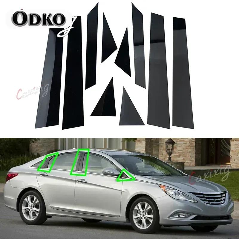 Car Glossy Piano Black Pillar Posts Door Trim Decal Cover Stickers for Hyundai Sonata 2011 2012 2013 2014 Accessories