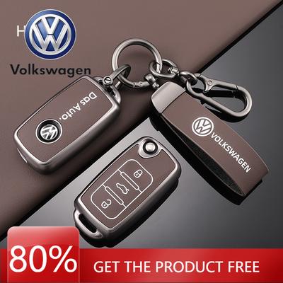 For VOLKSWAGEN Leather Car Remote Key Case Cover Shell For Volkswagen VW Polo Golf Passat Tiguan Beetle Caddy T5 Up Eos Keychain