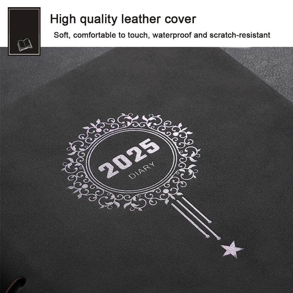 A5 Dickleder Studentenzeitplaner, Jahresplaner 2025, Business-Notizblock, 365-Tage-Tagesplaner, Memo, Notizbuch, 170 Blatt