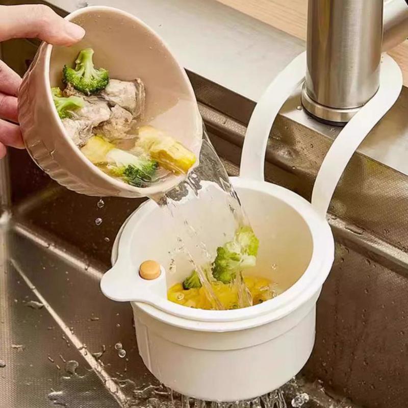 2Pcs Adjustable Hanging Sink Drain Basket For Home Kitchen Sink Food Residue Separator, Filter Basket,Fruit Washing Drain Basket
