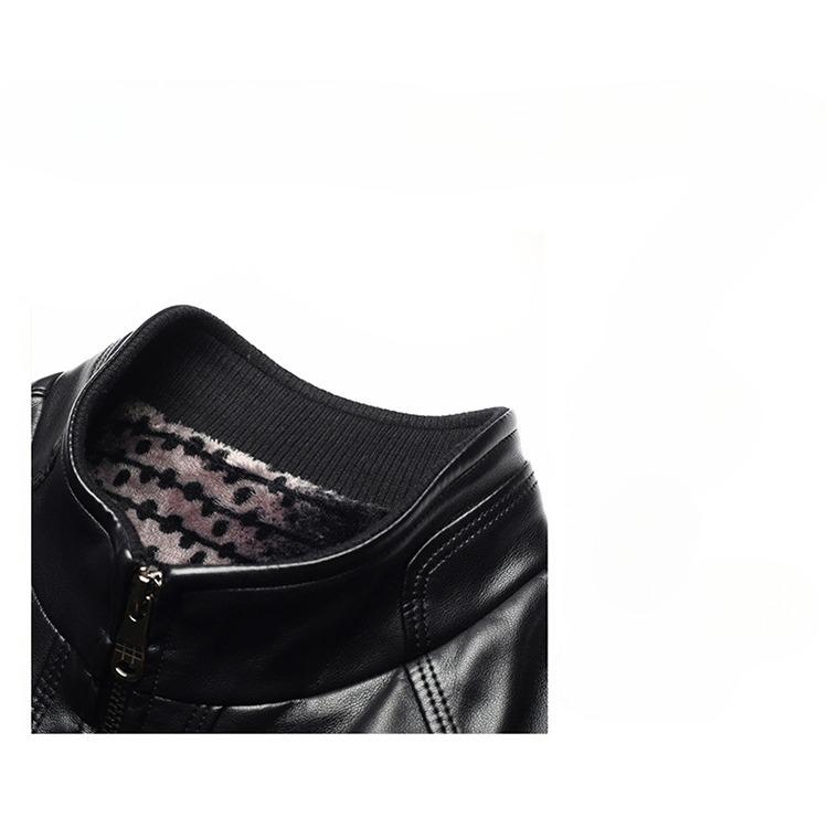 Lederjacke für Männer mittleren Alters Schlanke kurze Lederjacke Herren Business Casual Plus Samt Übergröße Lederjacke