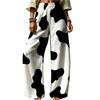 Women's Digital Print High Waist Wide Leg Pants with Polka Dot and Striped Pattern, Loose Casual Fit