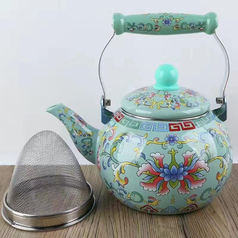 Enamel teapot Enamel enamel pot Kettle Boiling flower tea Induction cooker Universal