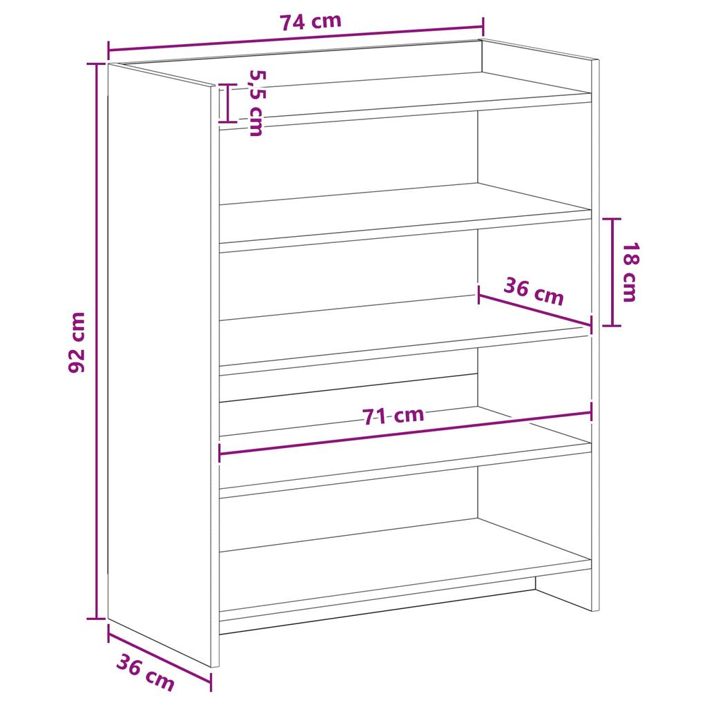 Shoe Cabinet Reclaimed Wood Look 73.5 x 36 x 92 cm Engineered Wood