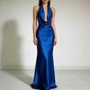 Abito da sera in raso con scollo all'americana, estivo, europeo e americano, abito sexy da donna per feste di alta gamma
