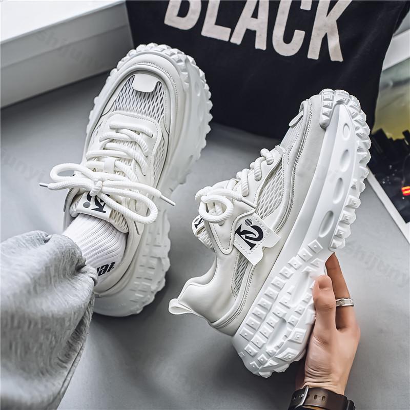 

Mesh Breathable Low Top Thick Soled Casual Sports Shoes for Men 2026 Autumn Fashi Trend Versatile Comfortable Chunky sneakers 44 білий