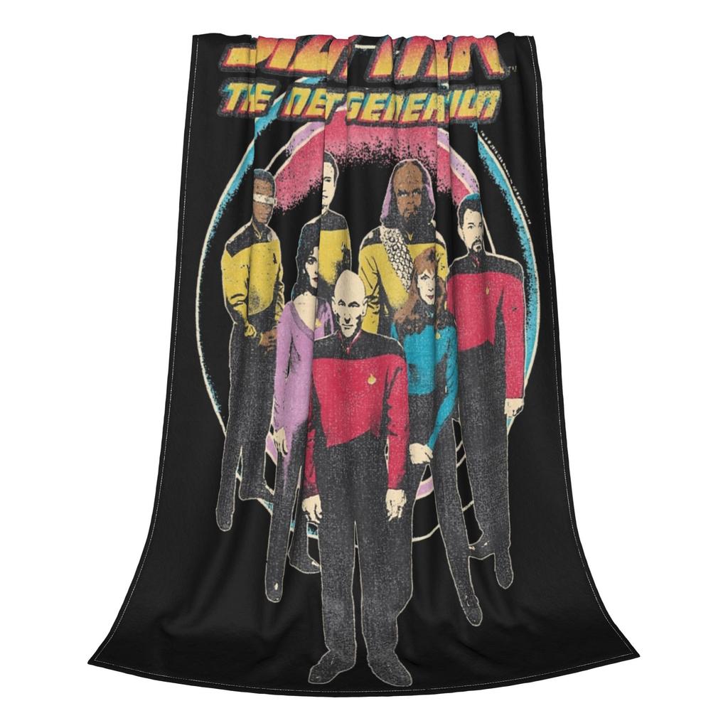 Super Soft Stars Treks The Next Generation Throw Blanket Premium Fleece Flannel Vintage Movie Bed Blanket Cozy Fluffy Blankets