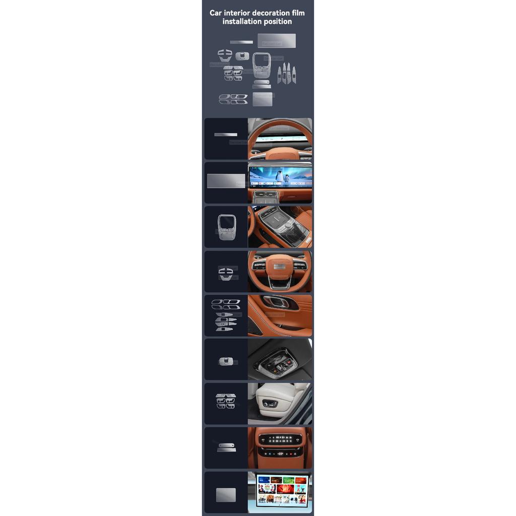 For GEELY GALAXY M9 2025 Car Panel Film Dashboard Protective Sticker Interior Anti-Scratch Film Cover Accessories