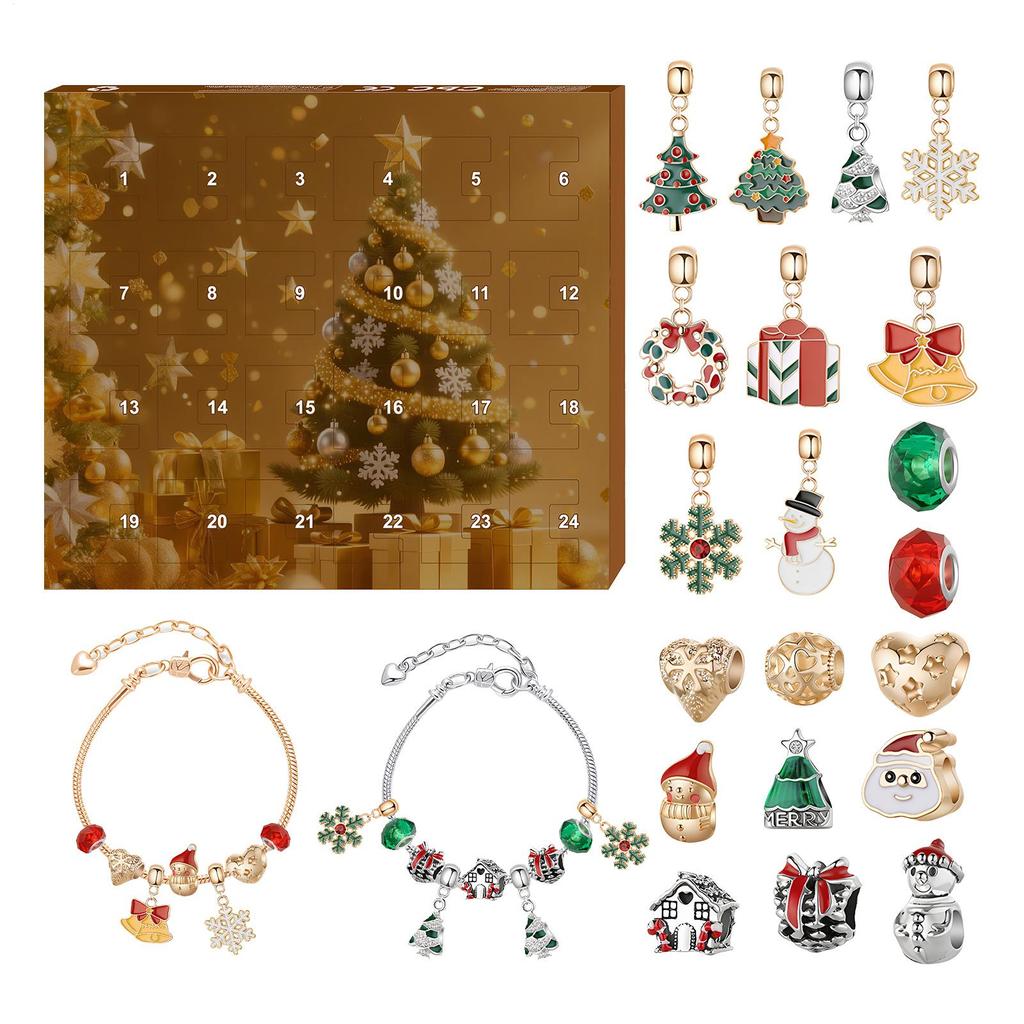 Calendar Advent Bracelet 24-Days Countdown Jewelry Making Calendar Advent 2025 Girls Bracelet For Kids Teens Girls Adults