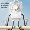 Ventilador de escritorio portátil recargable con luz LED y soporte de ventosa para hogar y oficina