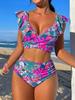 2025 European & American Women's Sexy Ruffle Backless Bikini Swimsuit